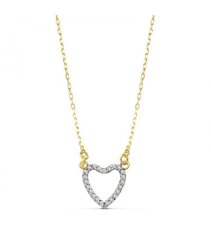 Gargantilla oro bicolor 18k Fall in Love Corazón cironitas San Valentin