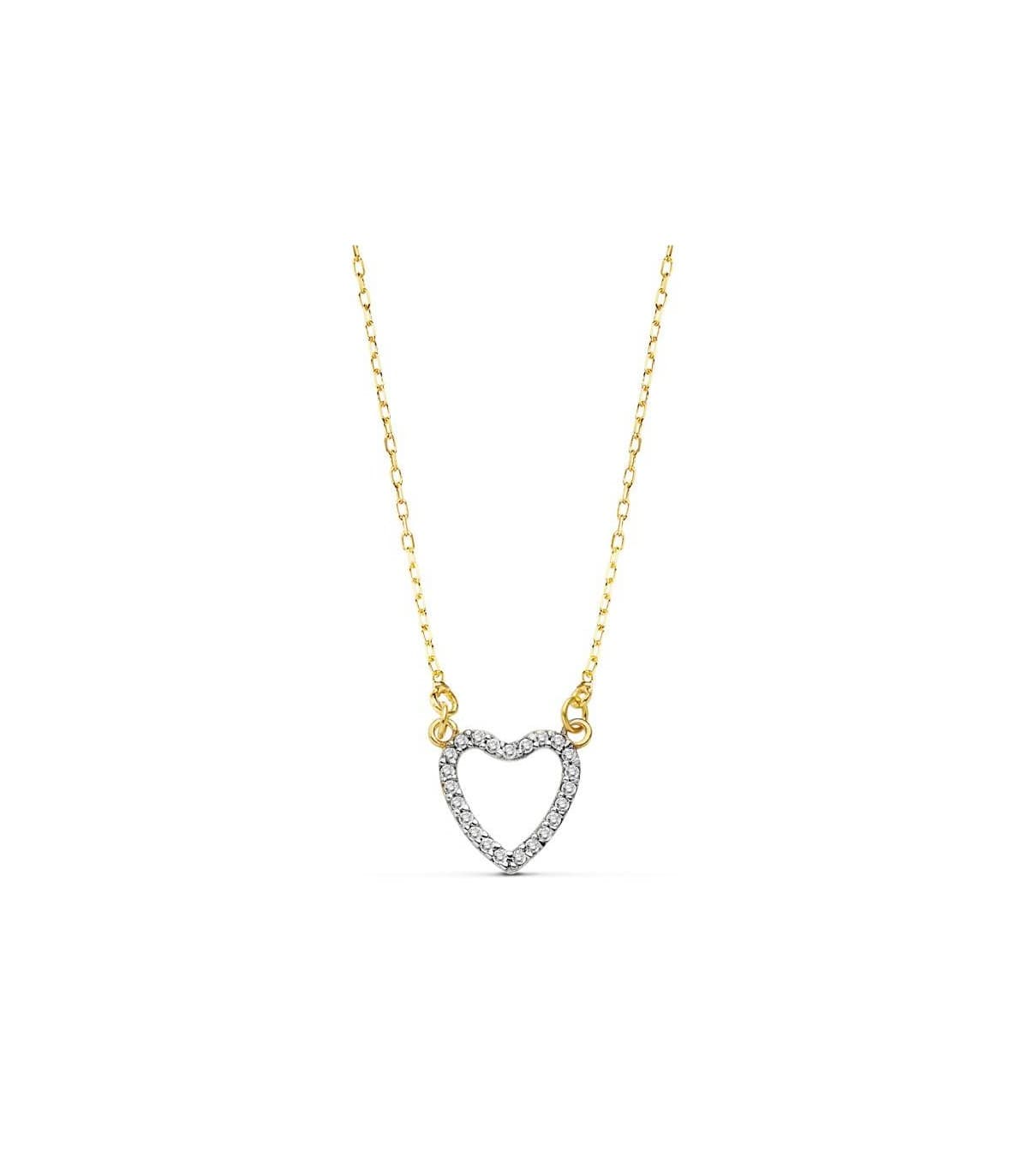 Gargantilla oro bicolor 18k Fall in Love Corazón cironitas San Valentin