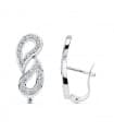 Boucles D'oreilles Or blanc 18K zircons. Seine