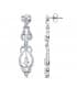 Boucles D'oreilles Or blanc 18K pendantes zircons. Cher
