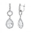 Orecchini da sposa pendenti oro bianco 18 Kt zirconi Nantes