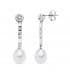 Pendientes Oro Blanco 18 ktes Largos Perlas
