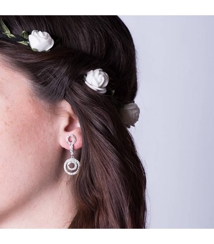 Pendientes con diseño original de estilo bohemio para novia realizados en Oro 18 kilates
