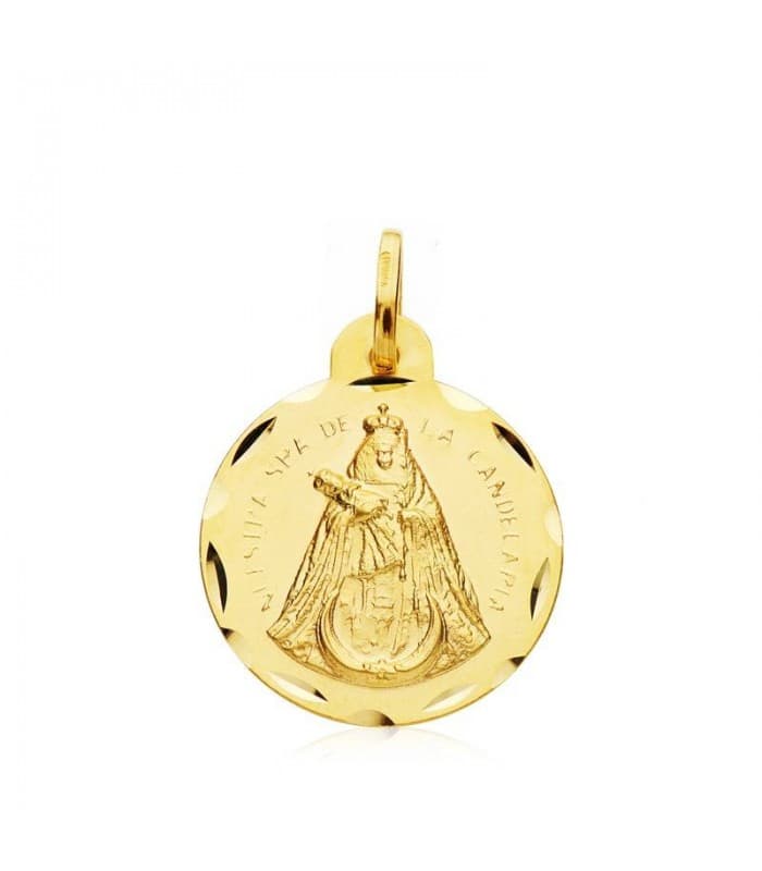 Medalla religiosa Virgen de la Candelaria Oro 18 kilates