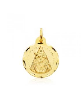 Escapulario medalla Virgen de la Candelaria Oro 18 kilates 18 mm