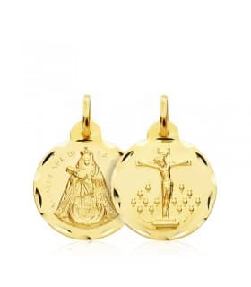 Escapulario V. Candelaria y Cristo de la Laguna Oro 18k 16 mm