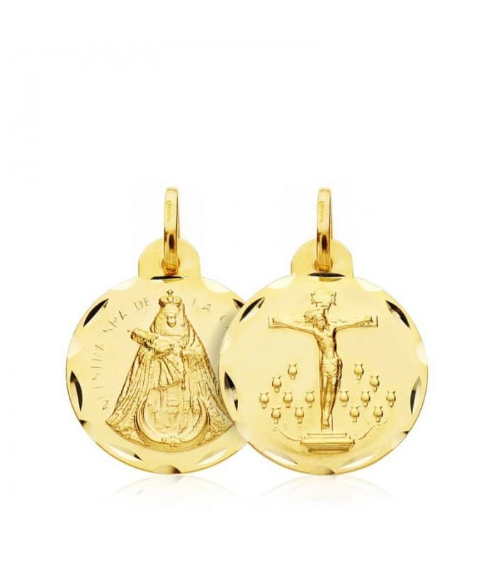 Escapulario V. Candelaria y Cristo de la Laguna Oro 18k 16 mm