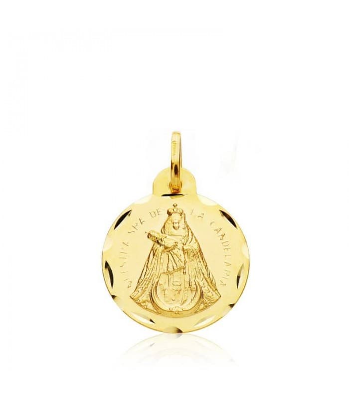 Medalla religiosa Virgen de la Candelaria Oro 18k 16 mm