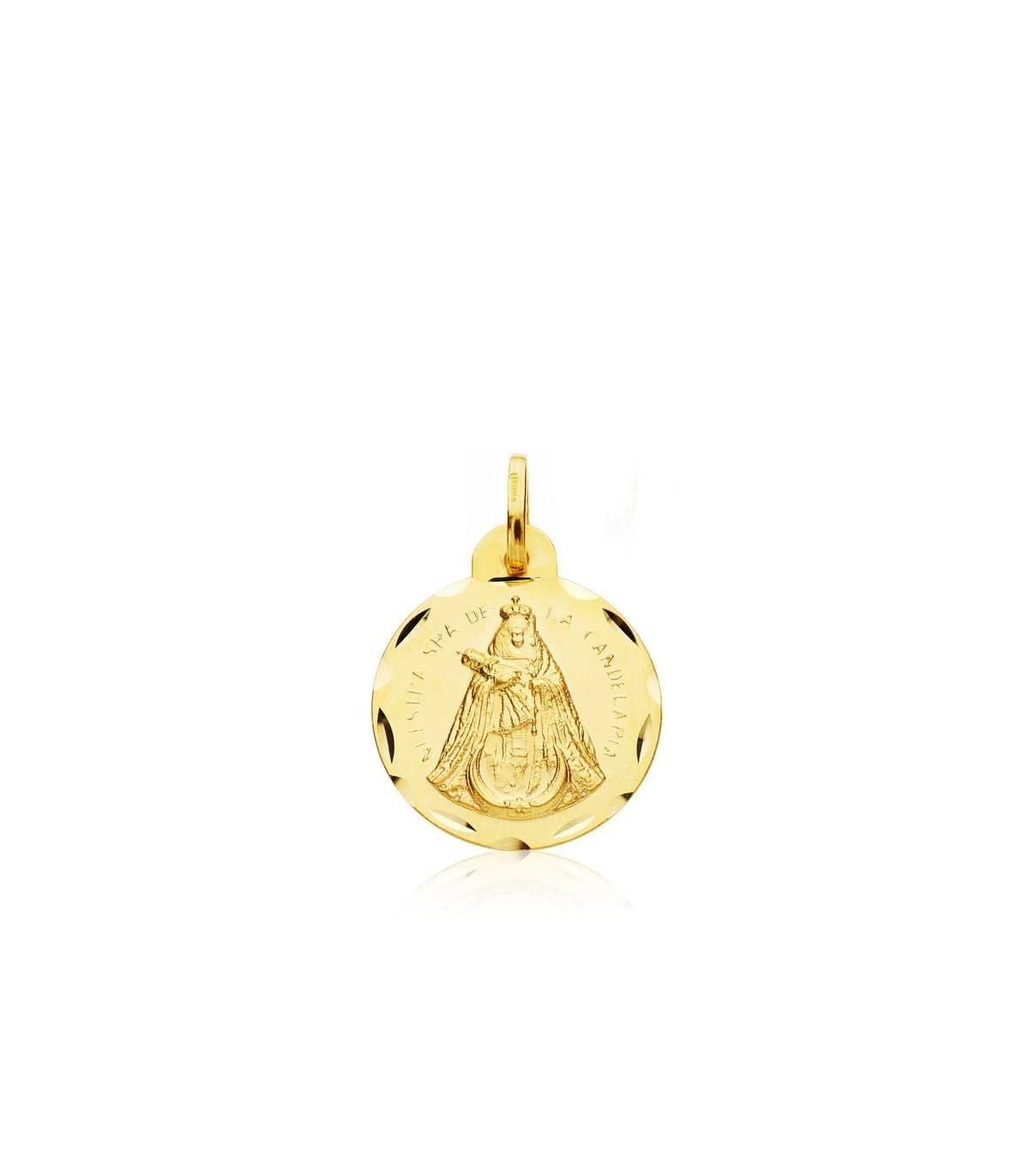 Medalla religiosa Virgen de la Candelaria Oro 18k 16 mm