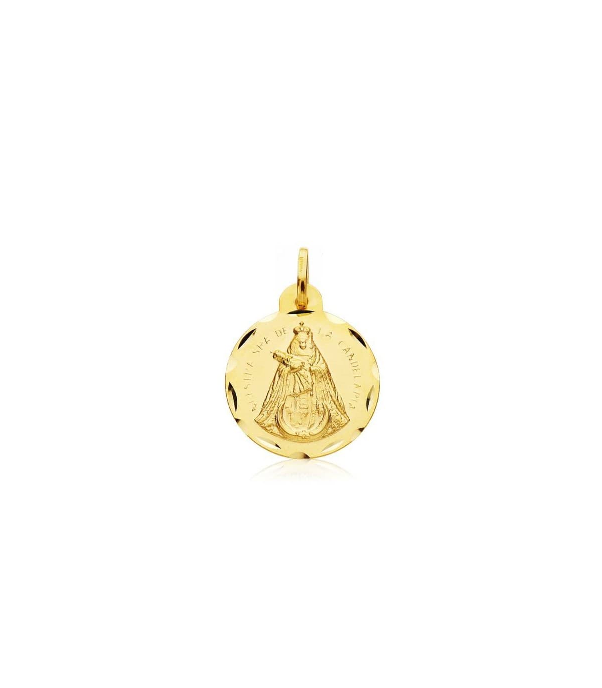 Scapolare Sacro Cuore di Gesù e Madonna Candelaria Oro 18kt 20 mm