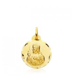 Escapulario Corazón de Jesús fabricado en España Oro 18k 16 mm