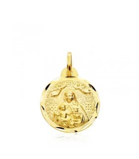 Escapulario V. del Rocío y V. de Cinta Oro 18k 16 mm