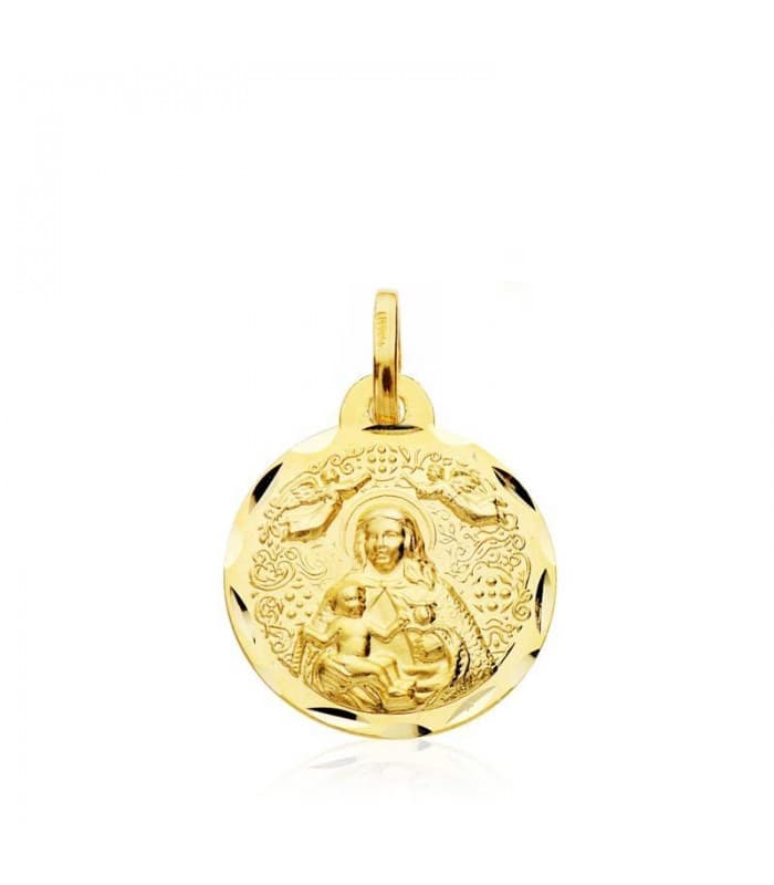 Escapulario V. del Rocío y V. de Cinta Oro 18k 16 mm