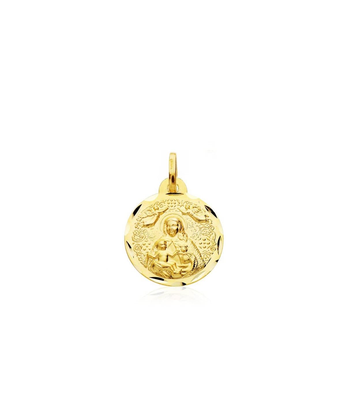 Escapulario V. del Rocío y V. de Cinta Oro 18k 16 mm