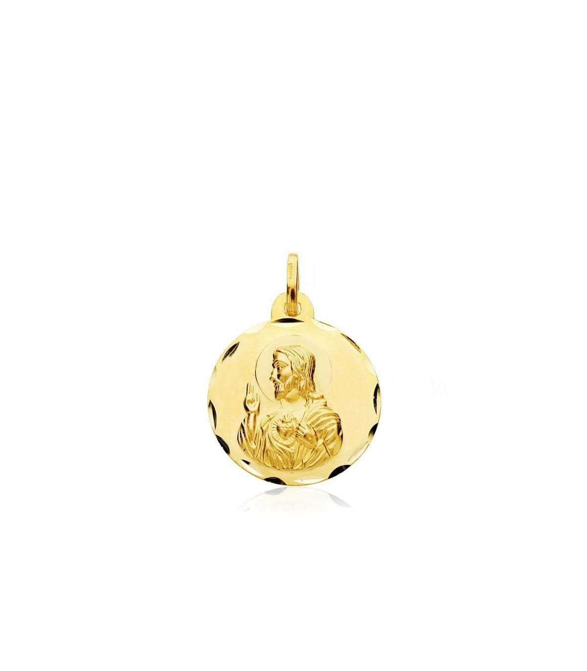 Escapulario V. de la Cabeza de Zújar y Corazón de Jesús Oro 18k 18 mm