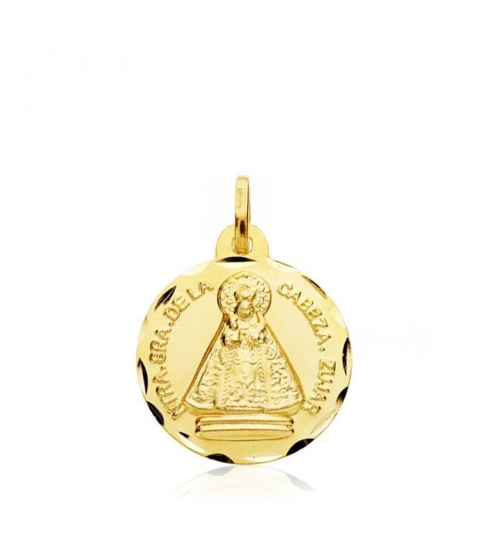 Escapulario V. de la Cabeza de Zújar y Corazón de Jesús Oro 18k 18 mm