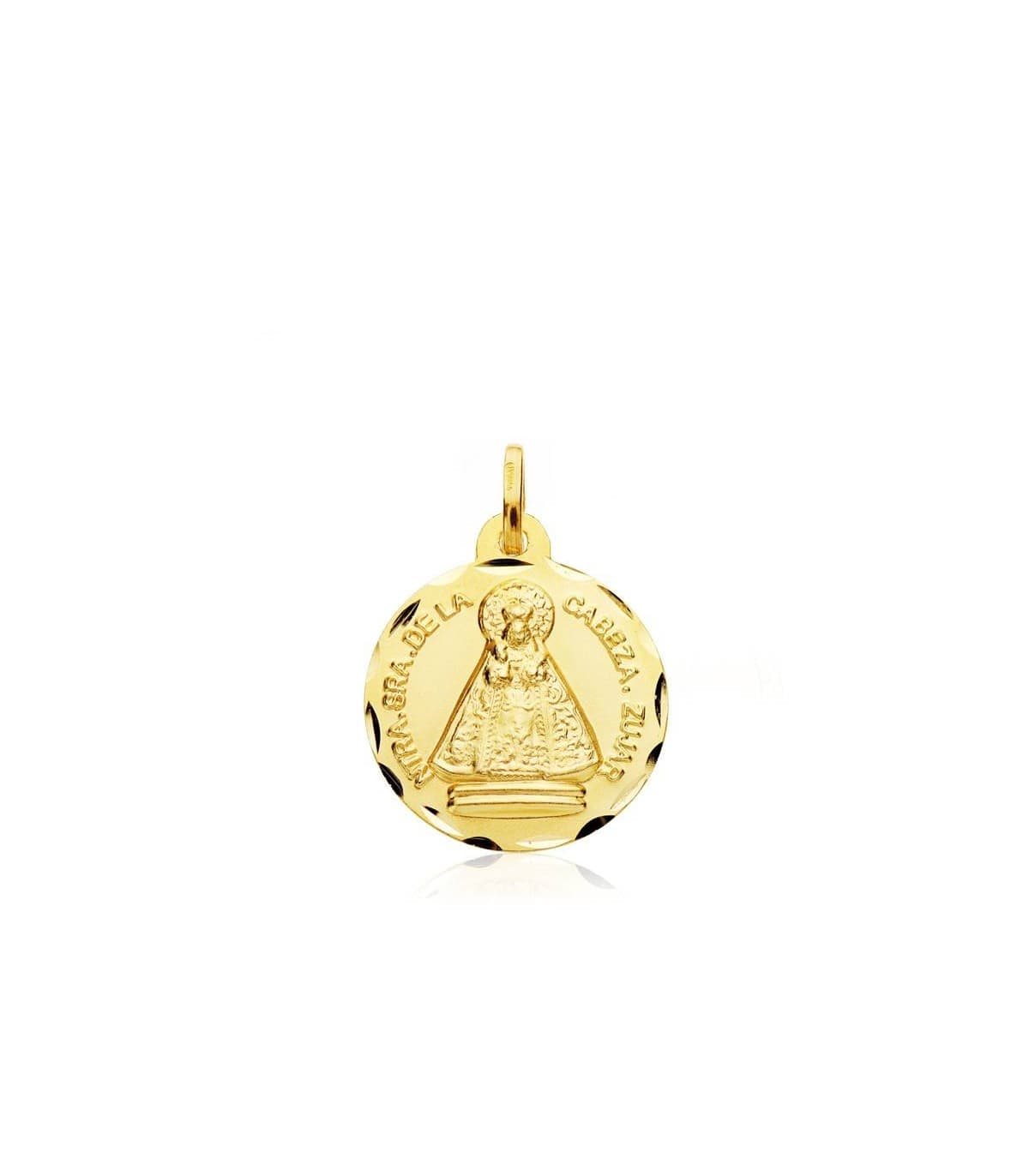 Escapulario V. de la Cabeza de Zújar y Corazón de Jesús Oro 18k 18 mm