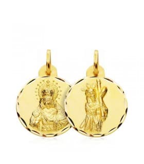 Escapulario Virgen Macarena y Cristo del Gran Poder 18k 17mm