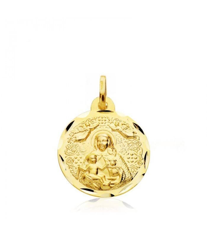 Escapulario V. del Rocío y V. de Cinta Oro 18k 18 mm