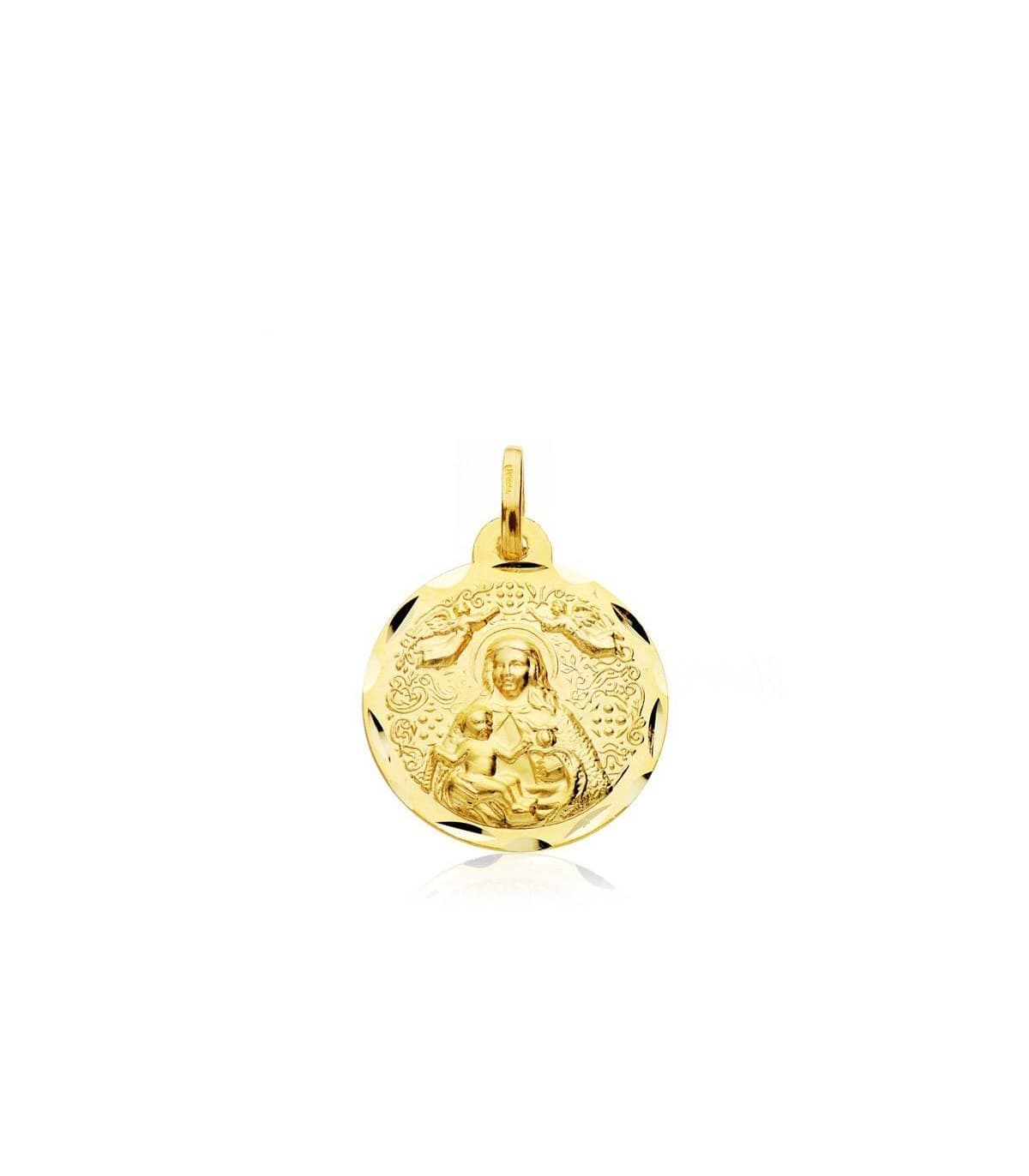 Escapulario V. del Rocío y V. de Cinta Oro 18k 18 mm