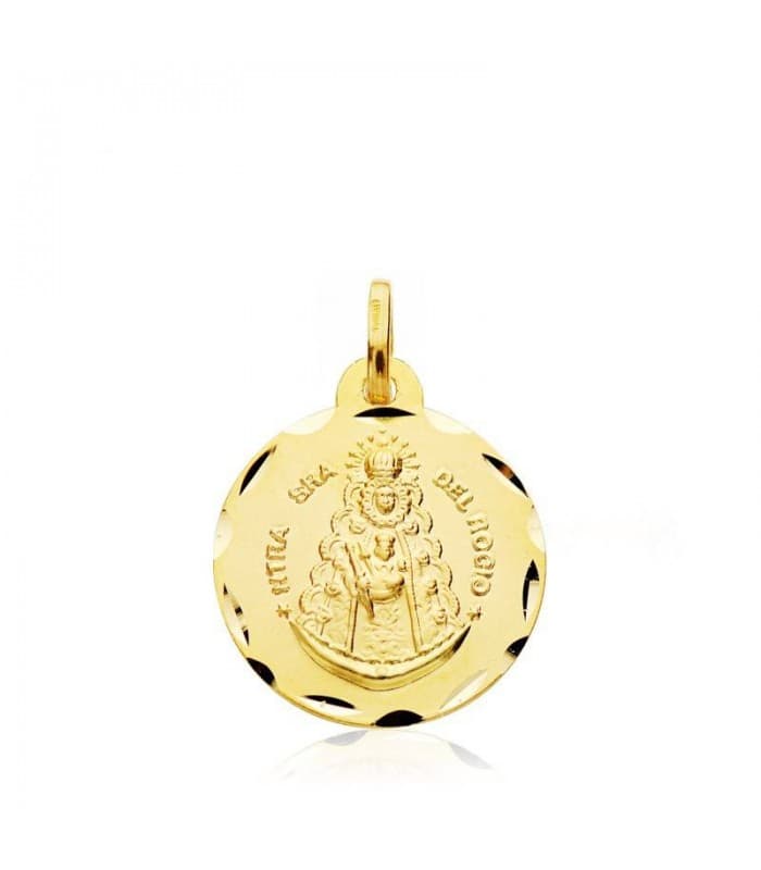 Escapulario V. del Rocío y V. de Cinta Oro 18k 18 mm