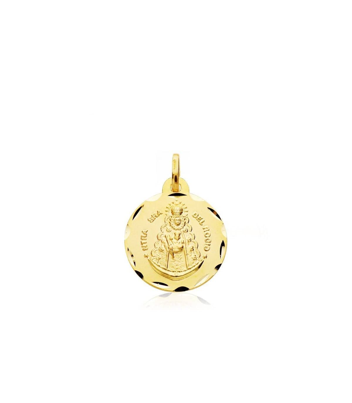 Escapulario V. del Rocío y V. de Cinta Oro 18k 18 mm