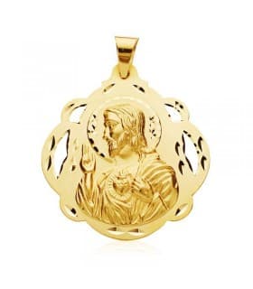 V. Carmen/Corazón de Jesús  pandereta 18 Ktes 42 mm