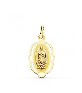 Médaille Vierge de Guadalupe Mexique Or 18k 20mm