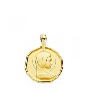 Medalla María Francesa Oro 18 kilates 16mm Medalla Comunión Niña