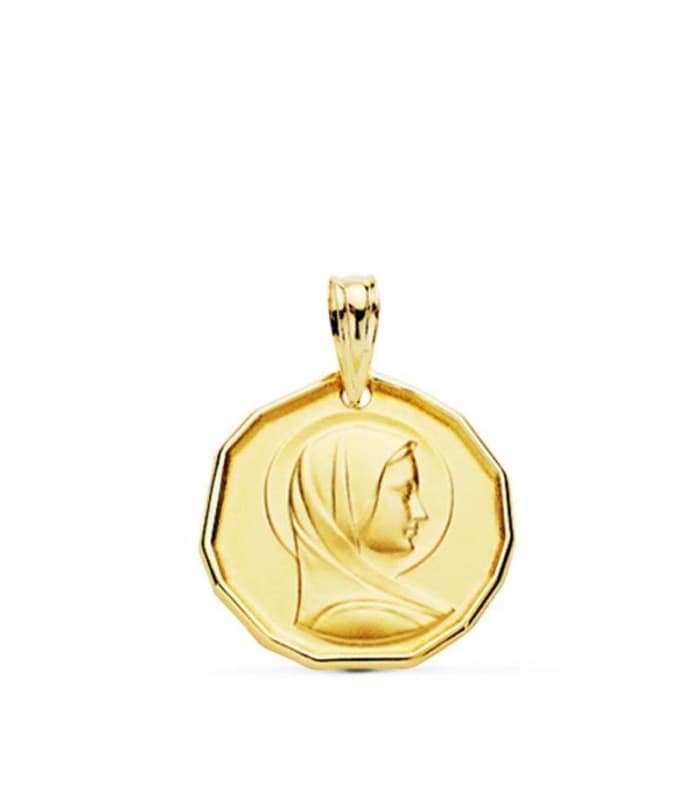 Medalla María Francesa Oro 18 kilates 16mm Medalla Comunión Niña
