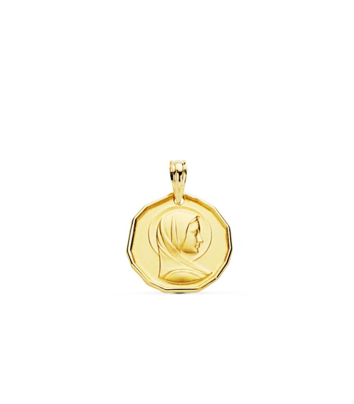 Medalla María Francesa Oro 18 kilates 16mm Medalla Comunión Niña
