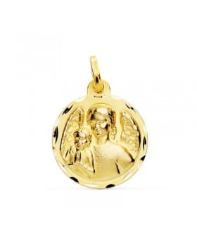 Medaglia protezione dell'Angelo Custode Oro 18kt 18 mm