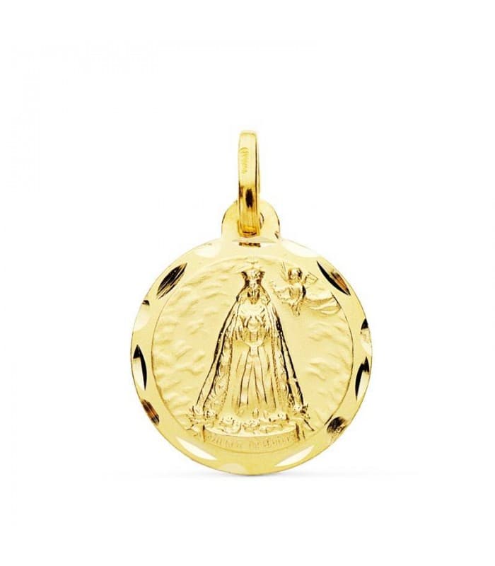 Médaille Vierge de Cotoca sculptée Or 18 K 18 mm