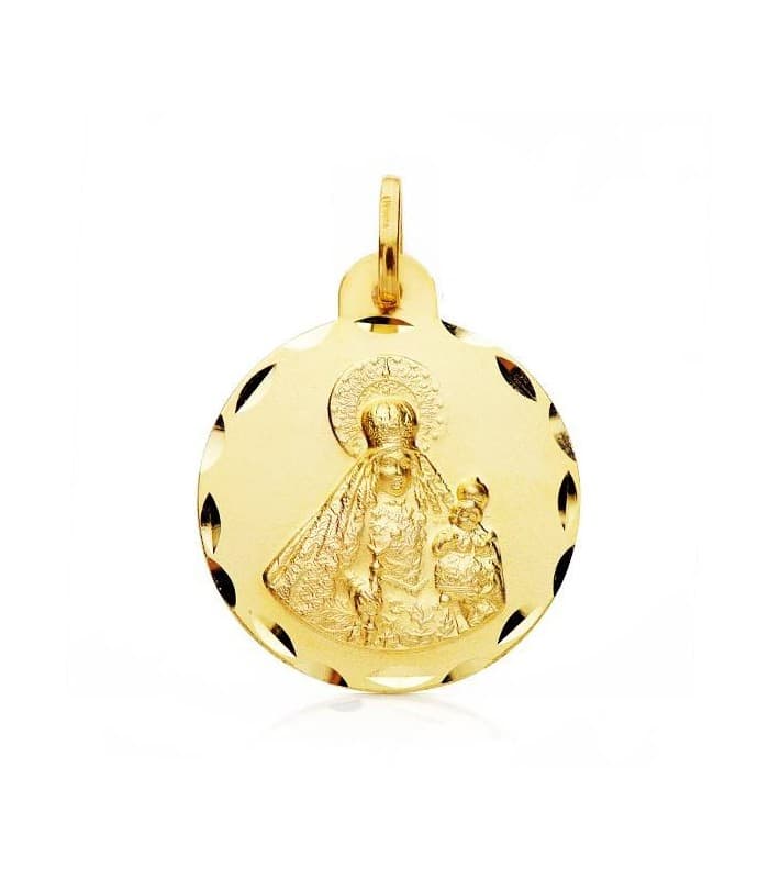 Medalla Virgen Nuestra Señora del Rosario Oro 18k 22 mm