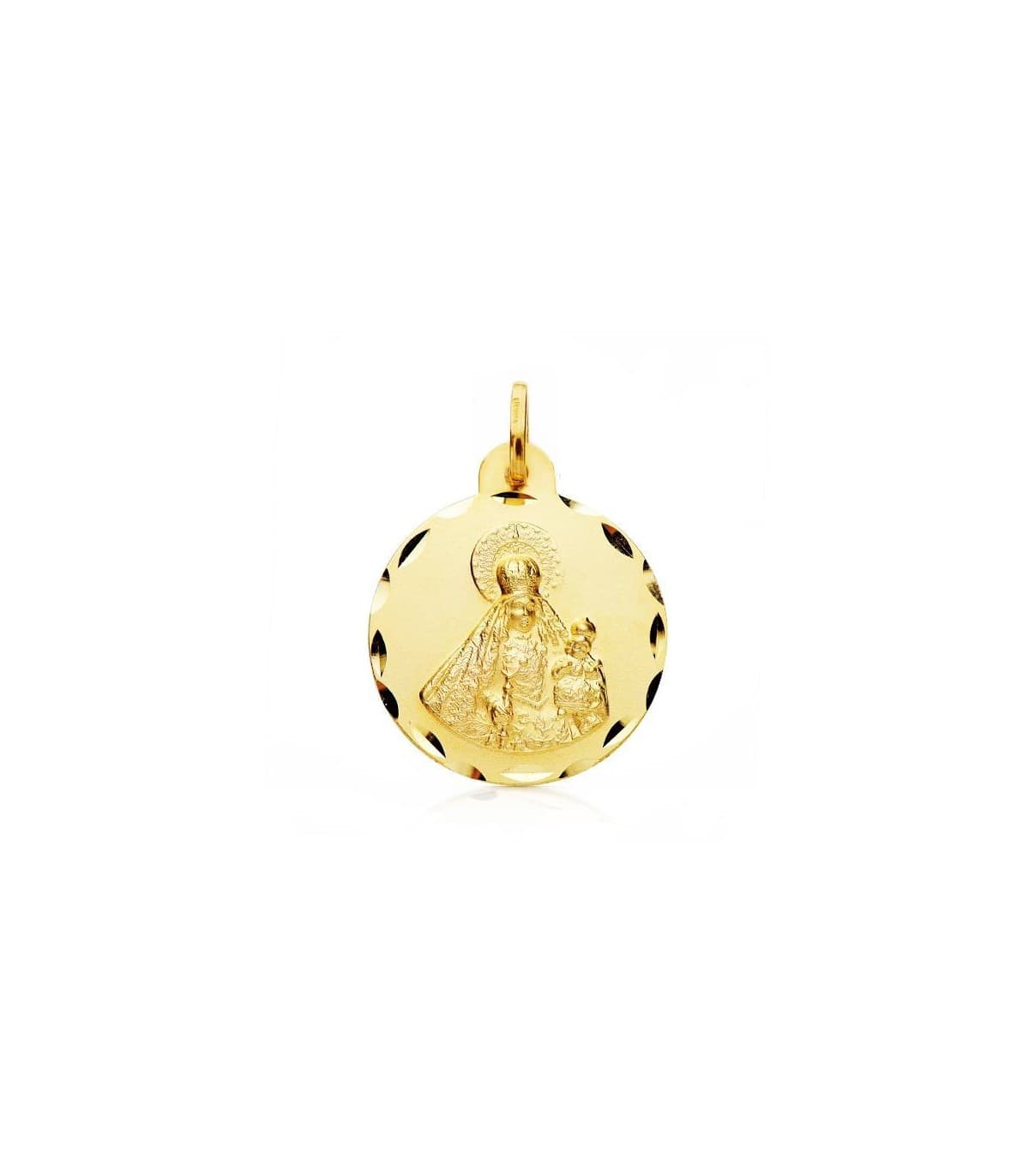 Medalla Virgen Nuestra Señora del Rosario Oro 18k 22 mm