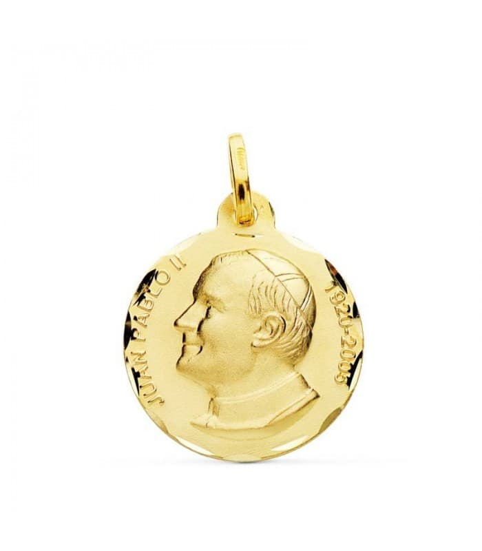 Medaglia Papa Giovanni Paolo II oro 18kt 18mm, medaglie cattoliche.