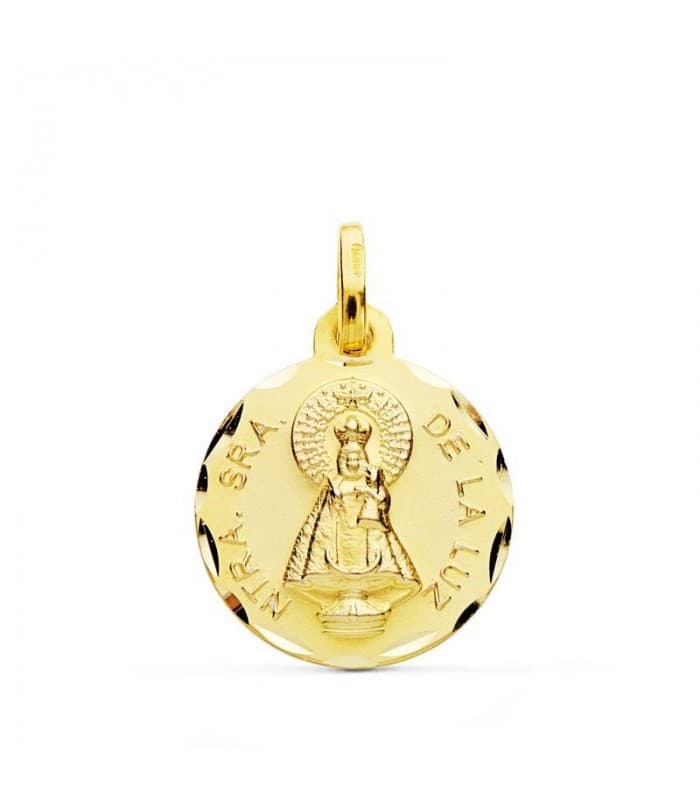 Médaille Vierge Notre Dame de la Lumière Or 18 carats Gravure