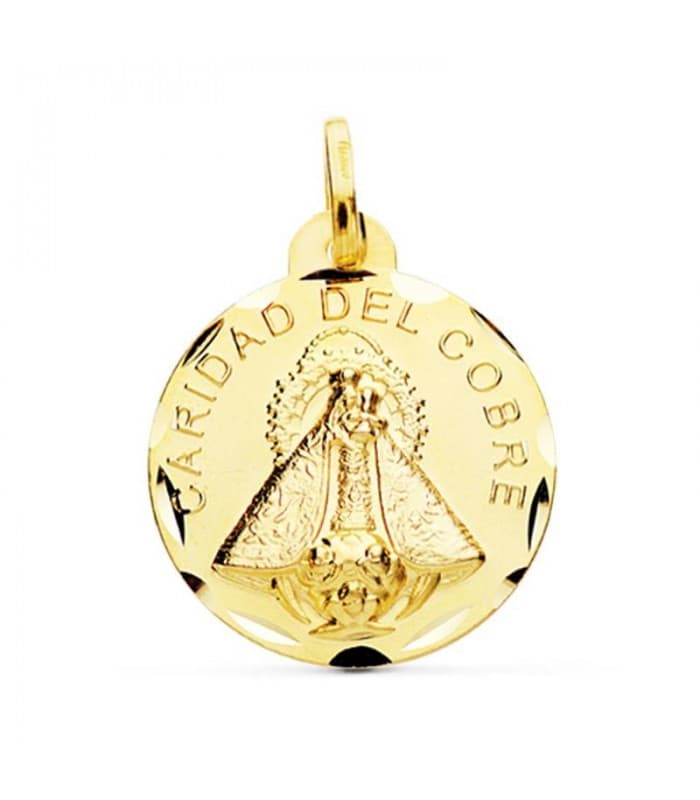 Medalla Virgen Caridad del Cobre Cuba Oro 18k 24mm