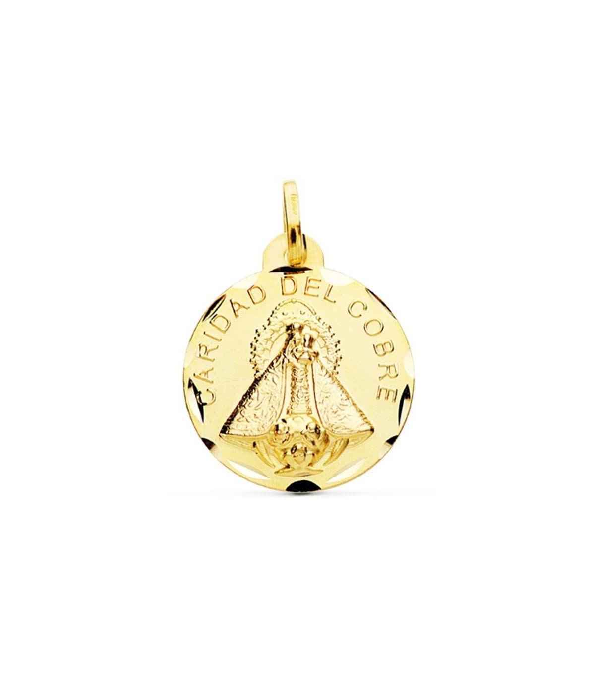 Medalla Virgen Caridad del Cobre Cuba Oro 18k 24mm