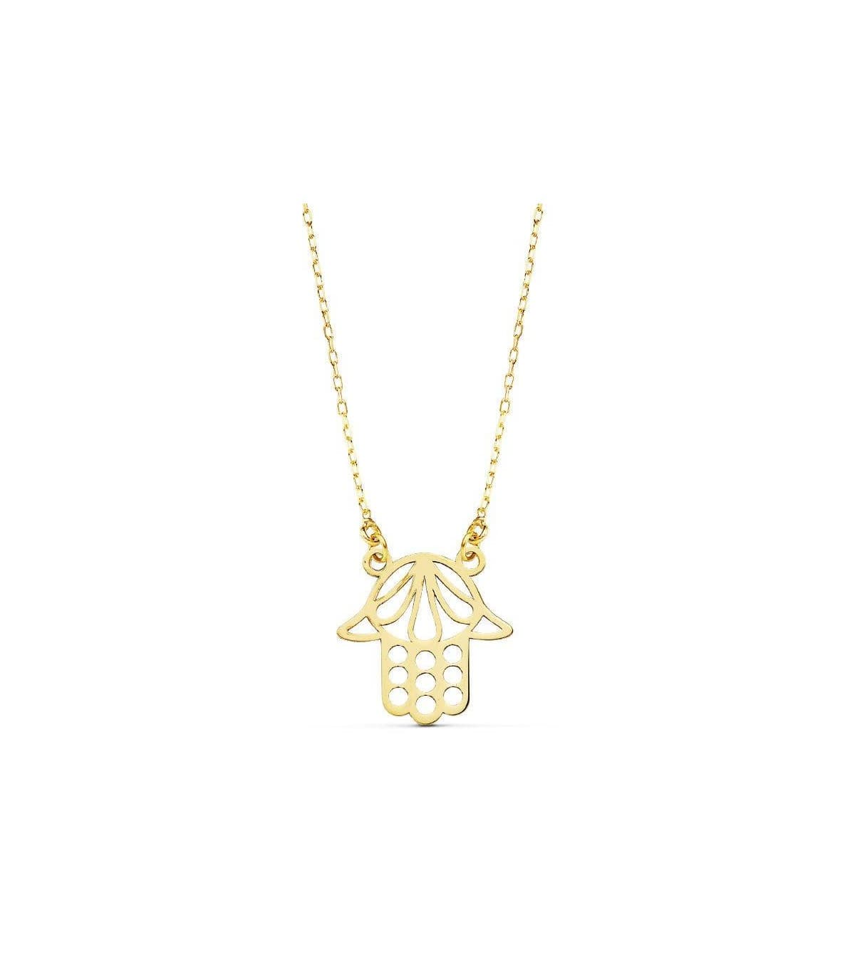 Gargantilla oro amarillo 18k Mano de Fátima Slim