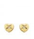 Boucles d'oreilles pour fille or jaune 18k Lupe coeur 5mm