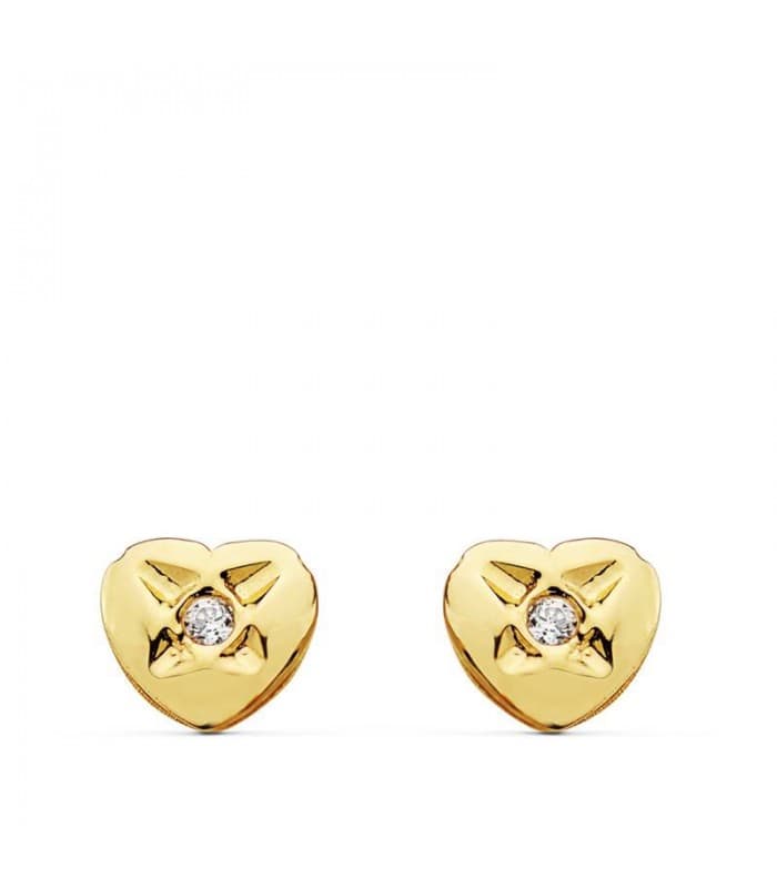 Pendientes de niña oro amarillo 18k Lupe flor 5mm