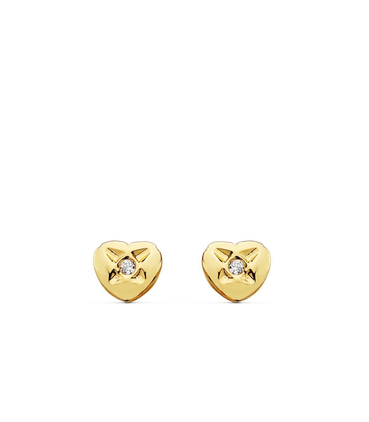 Pendientes de niña oro amarillo 18k Lupe flor 5mm