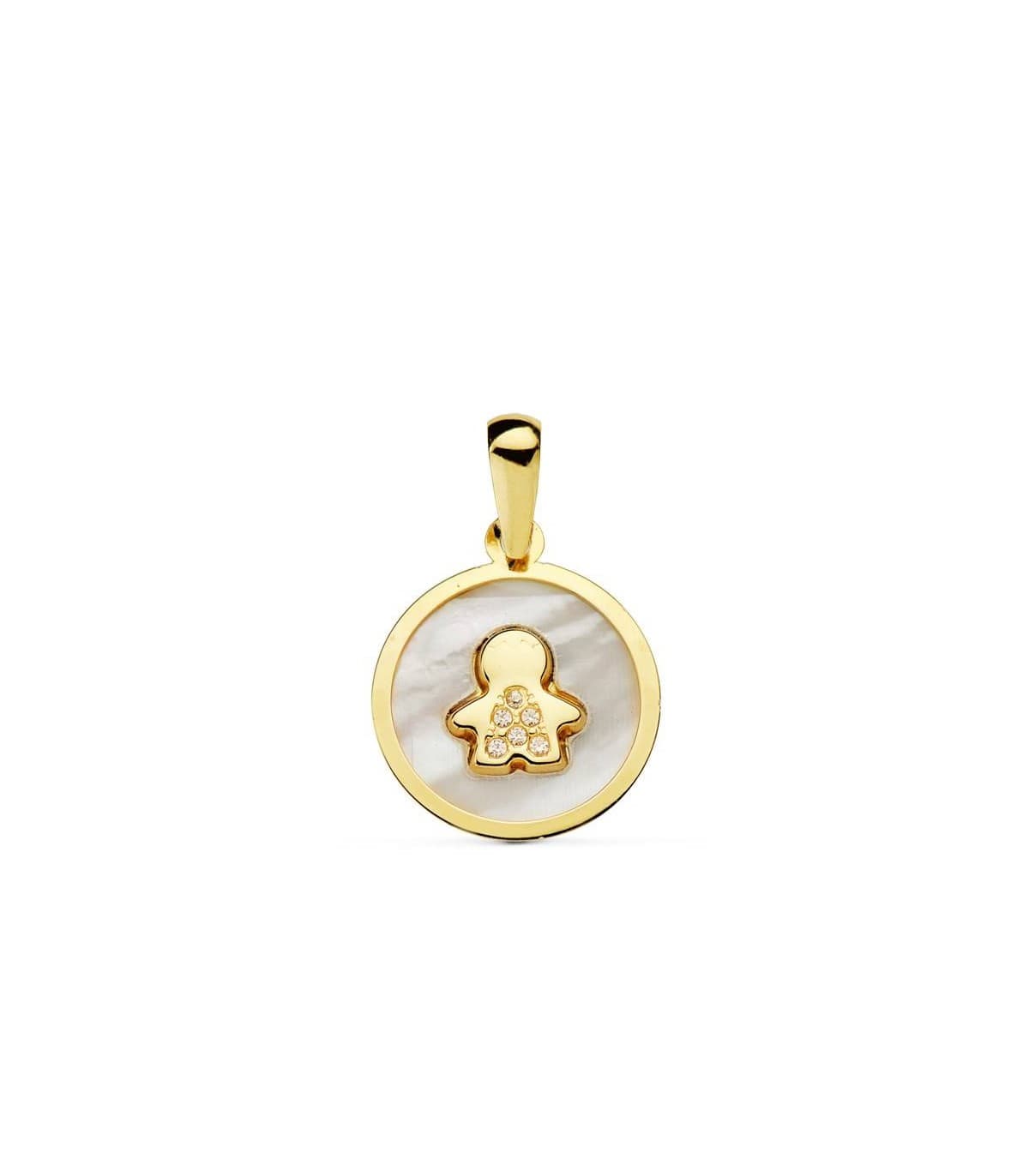 Ciondolo da donna oro giallo 18kt Kids Icon Boy Madreperla, festa della mamma