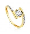 Solitario donna oro giallo 18kt Juncia