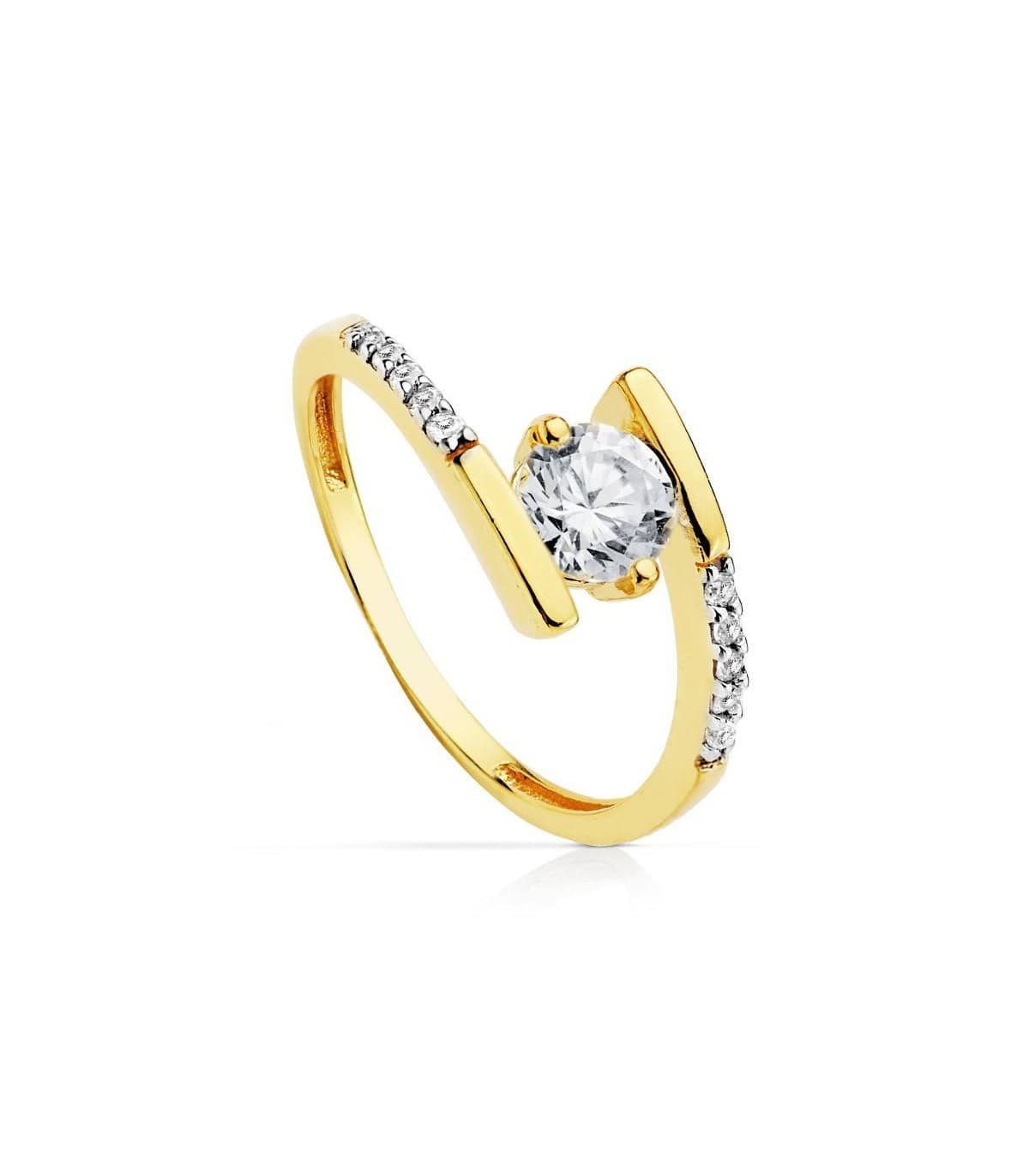 Solitär Ring mit Zirkonia Gold 18K /750er 19462-oa – Zirkonia Pavé, Modell JUNCIA, online kaufen