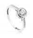 Solitario Mujer Oro blanco 18k Júpiter anillo boda chatón