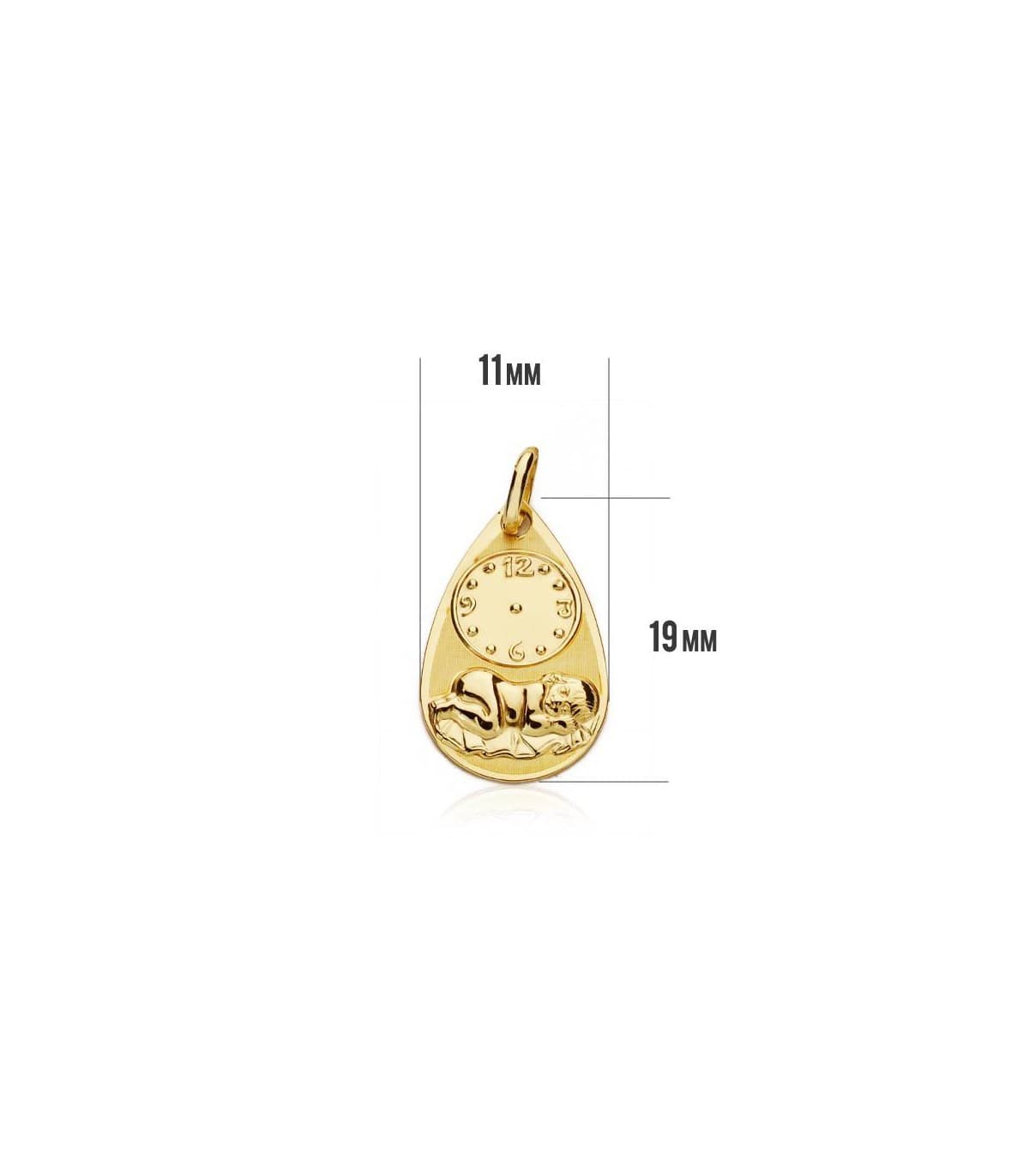 Medalla  niño  y reloj gota oro 18ktes