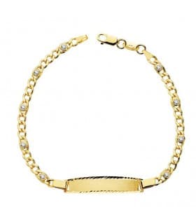 Esclava oro amarillo 18k Ingrid Circonitas 17cm