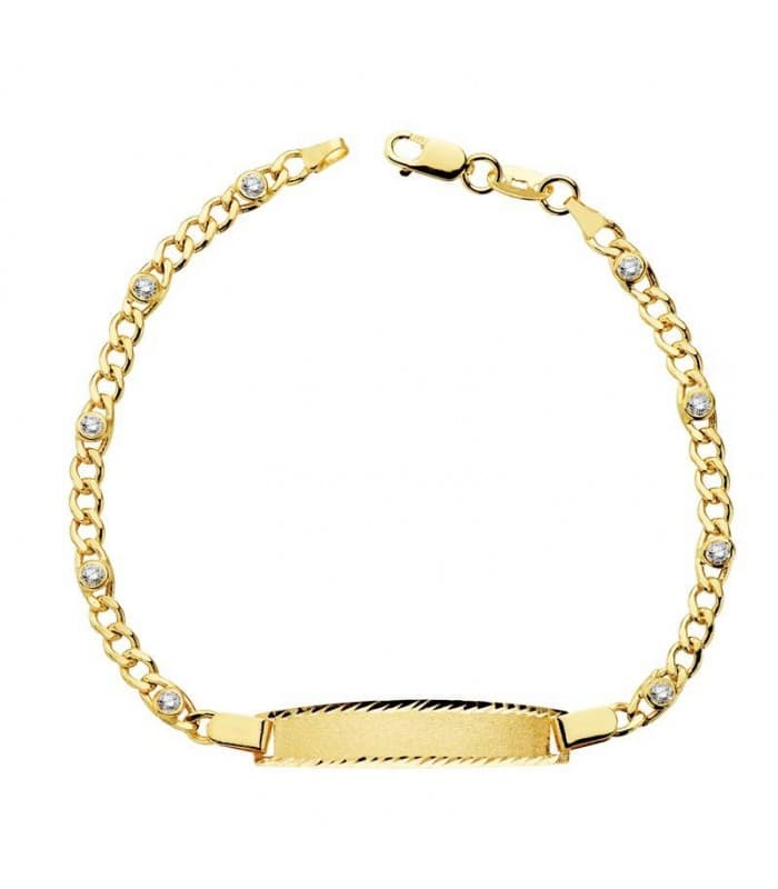 Esclava oro amarillo 18k Ingrid Circonitas 17cm
